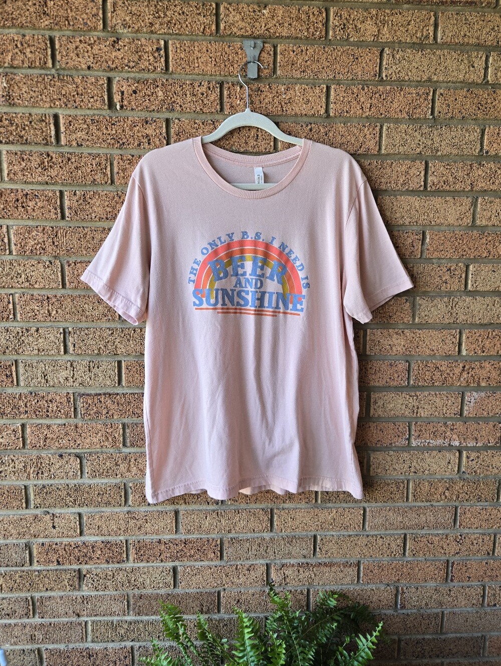 Bella + Canvas "Beer and Sunshine" Retro Graphic T-Shirt Peach XL